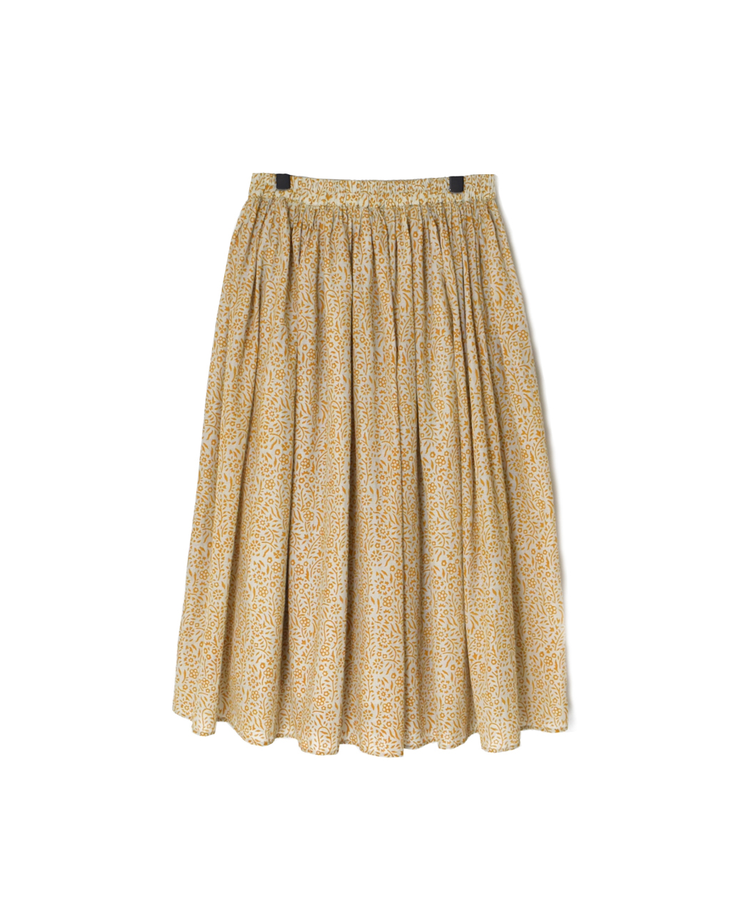 INMDS26105(スカート) 80s COTTON FLOWER BLOCK PRINT GATHERED SKIRT