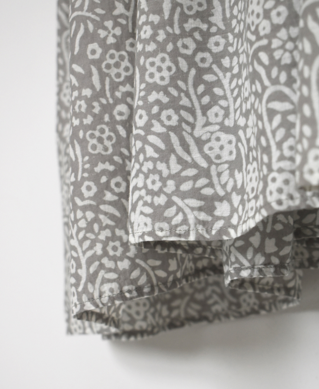 INMDS26104(ワンピース) 80s COTTON FLOWER BLOCK PRINT FRENCH/SL DRESS WITH RANDOM PLEATS