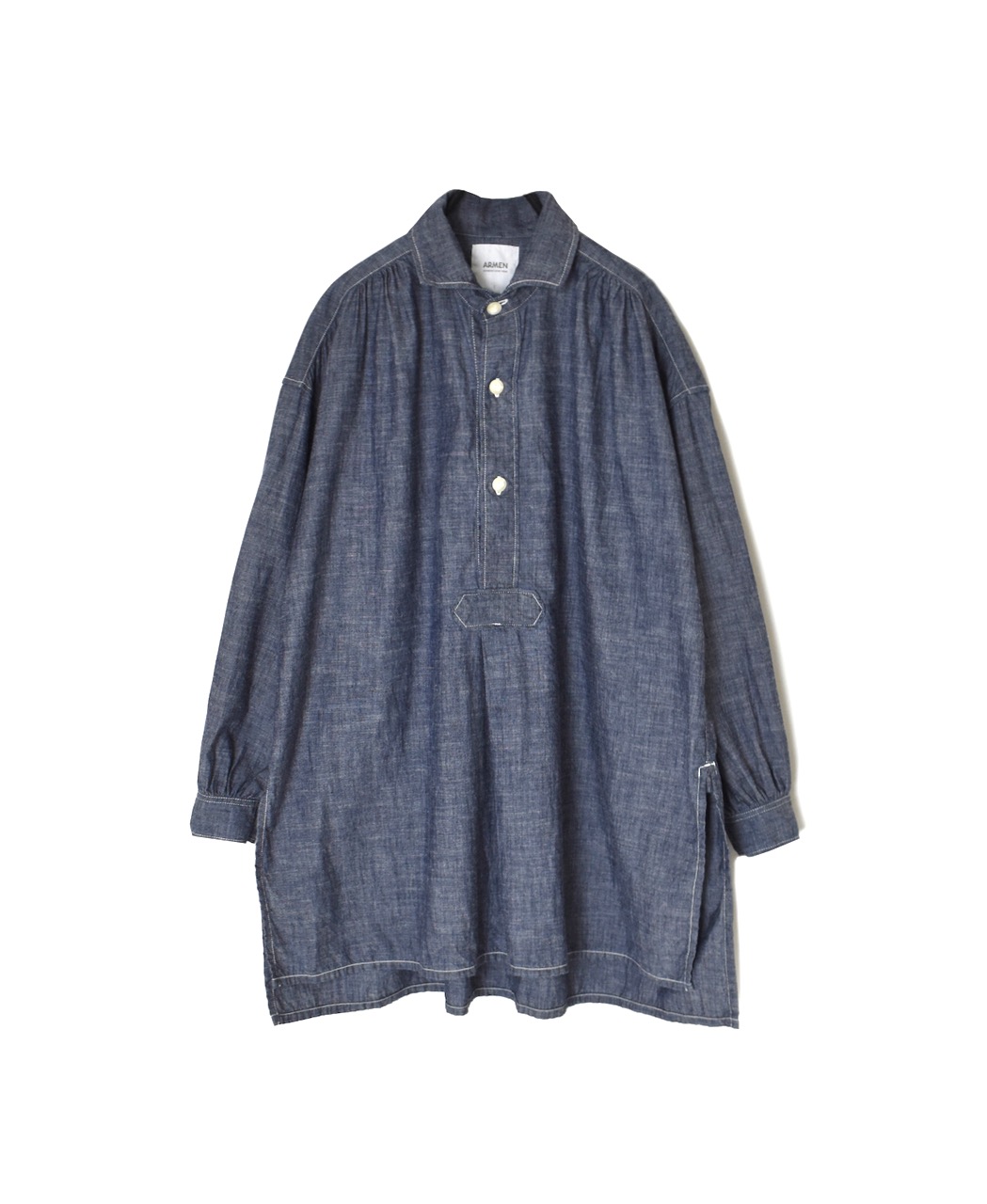 ISNAM2605CB(シャツ) NAVY(INDIGO) CHAMBRAY WORK GATHERED SHIRT