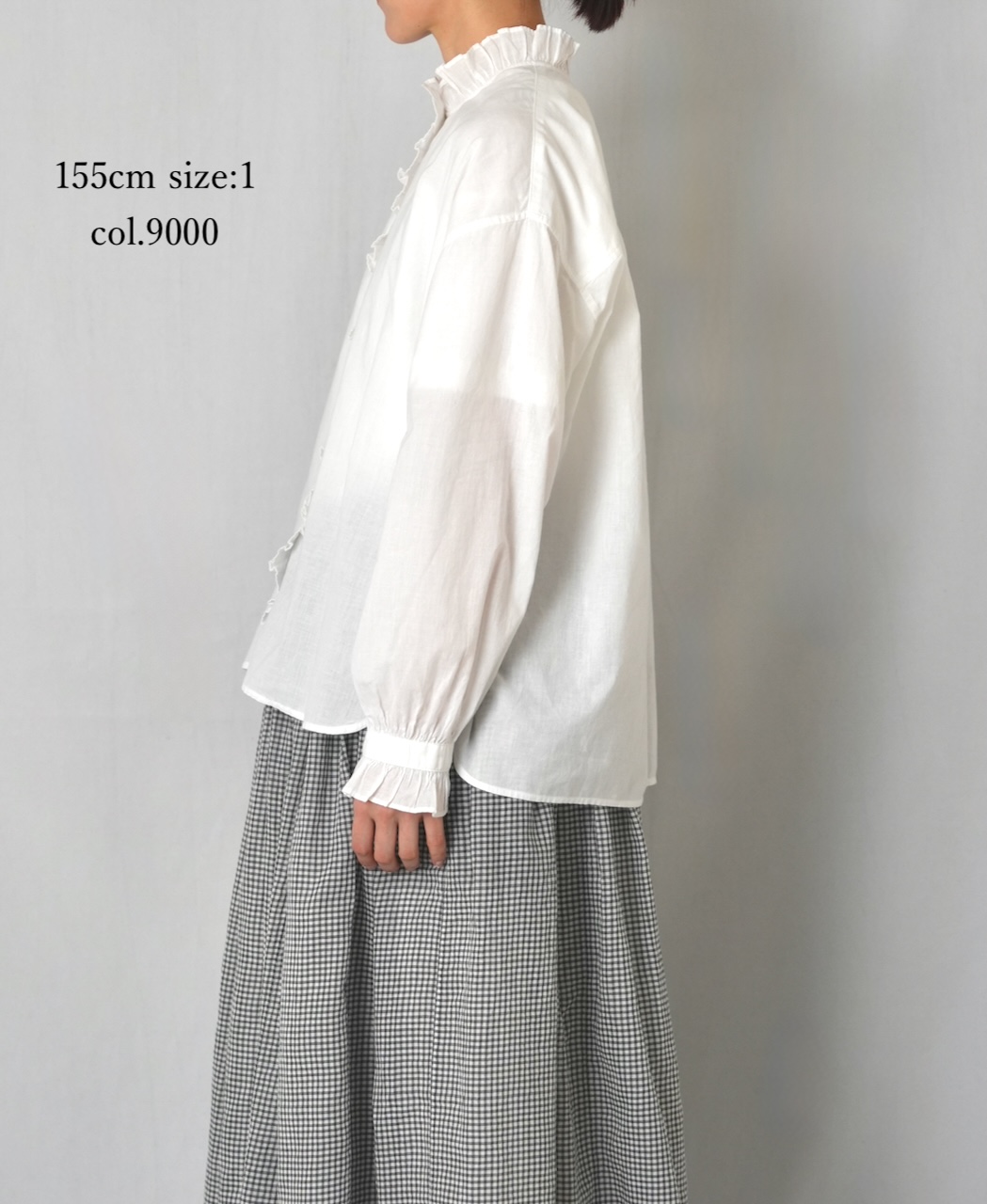 INMDS26072(シャツ) 100s KHADI PLAIN FRILL COLLAR SHIRTS