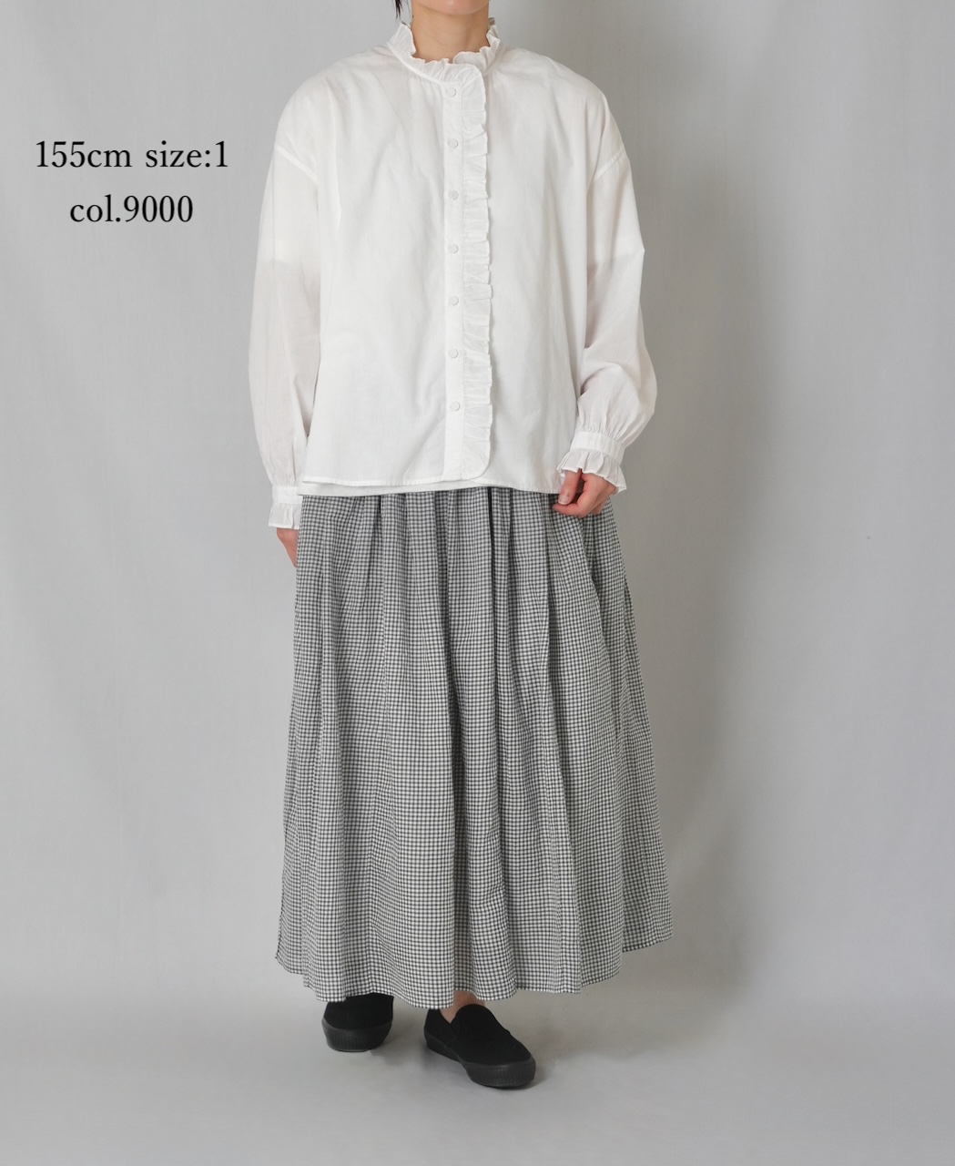 INMDS26072(シャツ) 100s KHADI PLAIN FRILL COLLAR SHIRTS