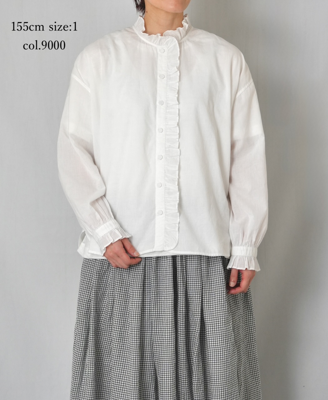 INMDS26072(シャツ) 100s KHADI PLAIN FRILL COLLAR SHIRTS
