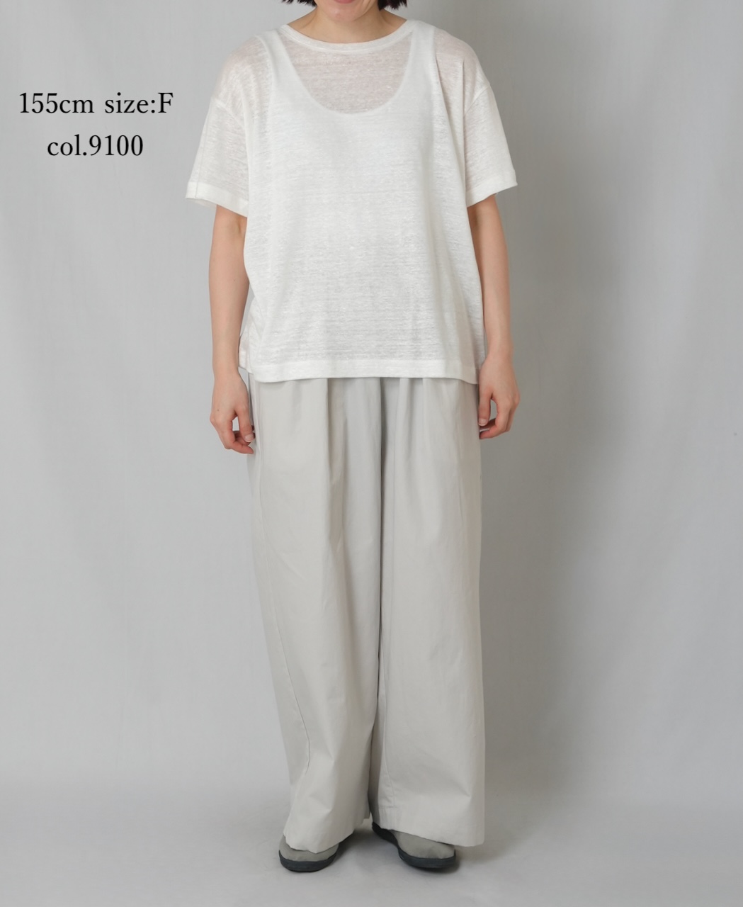 GNMDS26021(Tシャツ) LINEN SINGLE JERSEY BOAT NECK T-SHIRTS