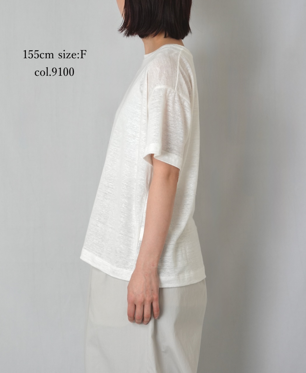 GNMDS26021(Tシャツ) LINEN SINGLE JERSEY BOAT NECK T-SHIRTS