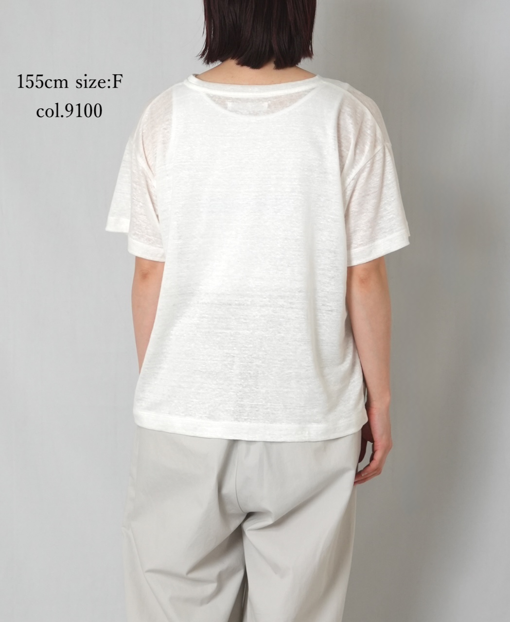 GNMDS26021(Tシャツ) LINEN SINGLE JERSEY BOAT NECK T-SHIRTS