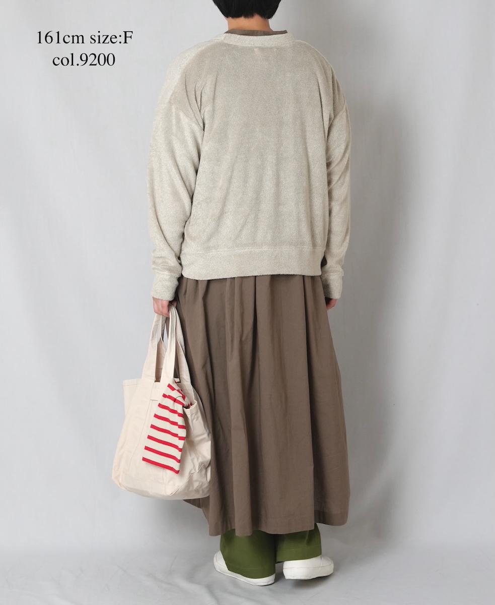 GNSL26031(カーディガン) LINEN POLYESTER PILE V-NECK 1BUTTON CARDIGAN