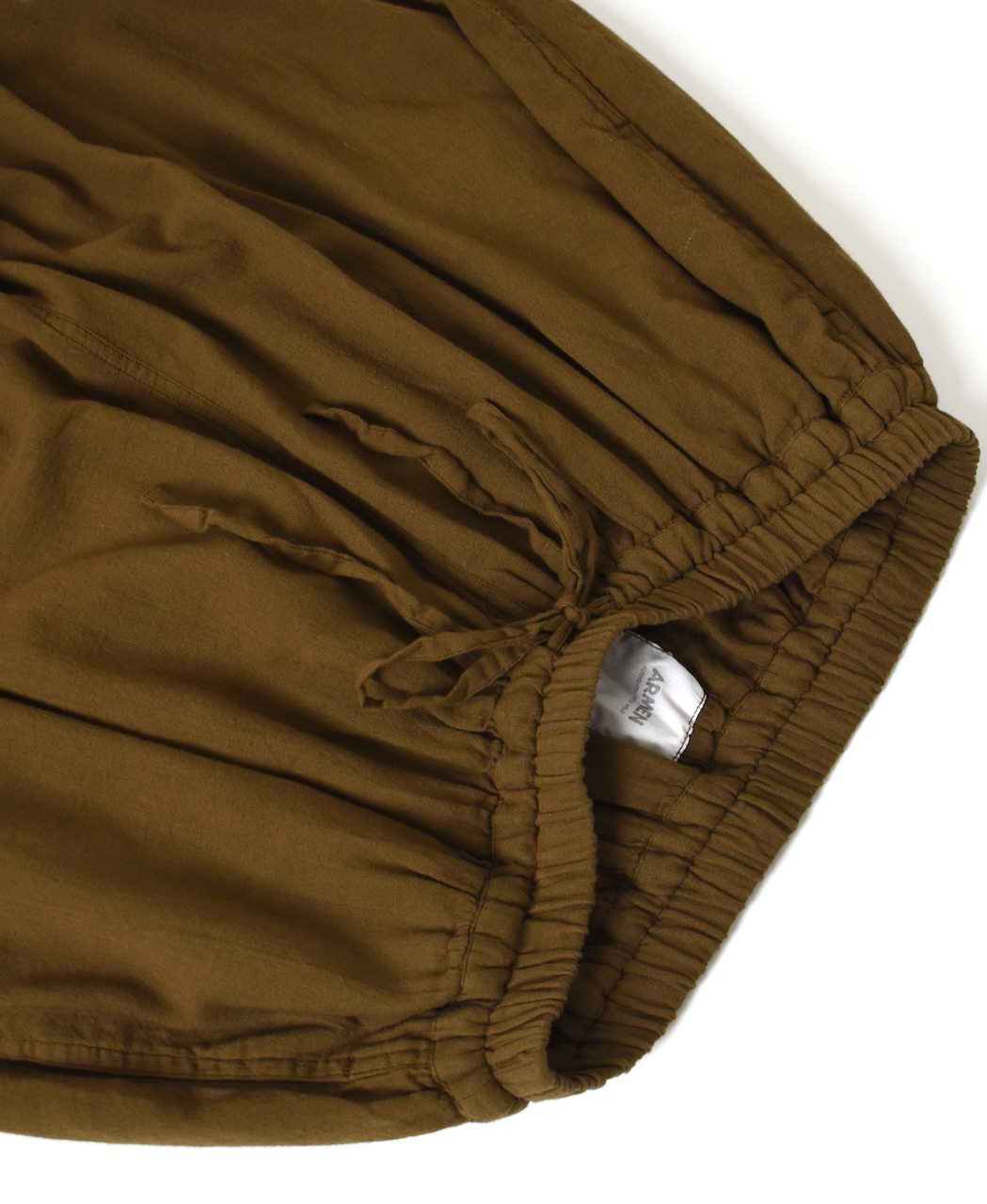INAM2505G3D(パンツ) 30s GAUZE OVERDYE UTILITY GATHERED EASY PANTS WITH LINING