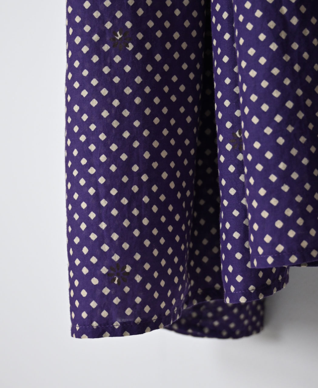 INMDS26082(ワンピース) 80s VOILE SQUARE BLOCK PRINT MINI PINTUCK PULLOVER DRESS