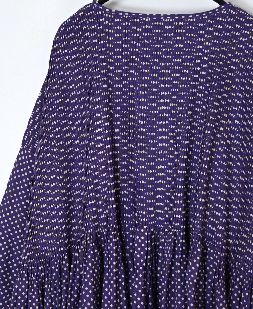 INMDS26082(ワンピース) 80s VOILE SQUARE BLOCK PRINT MINI PINTUCK PULLOVER DRESS