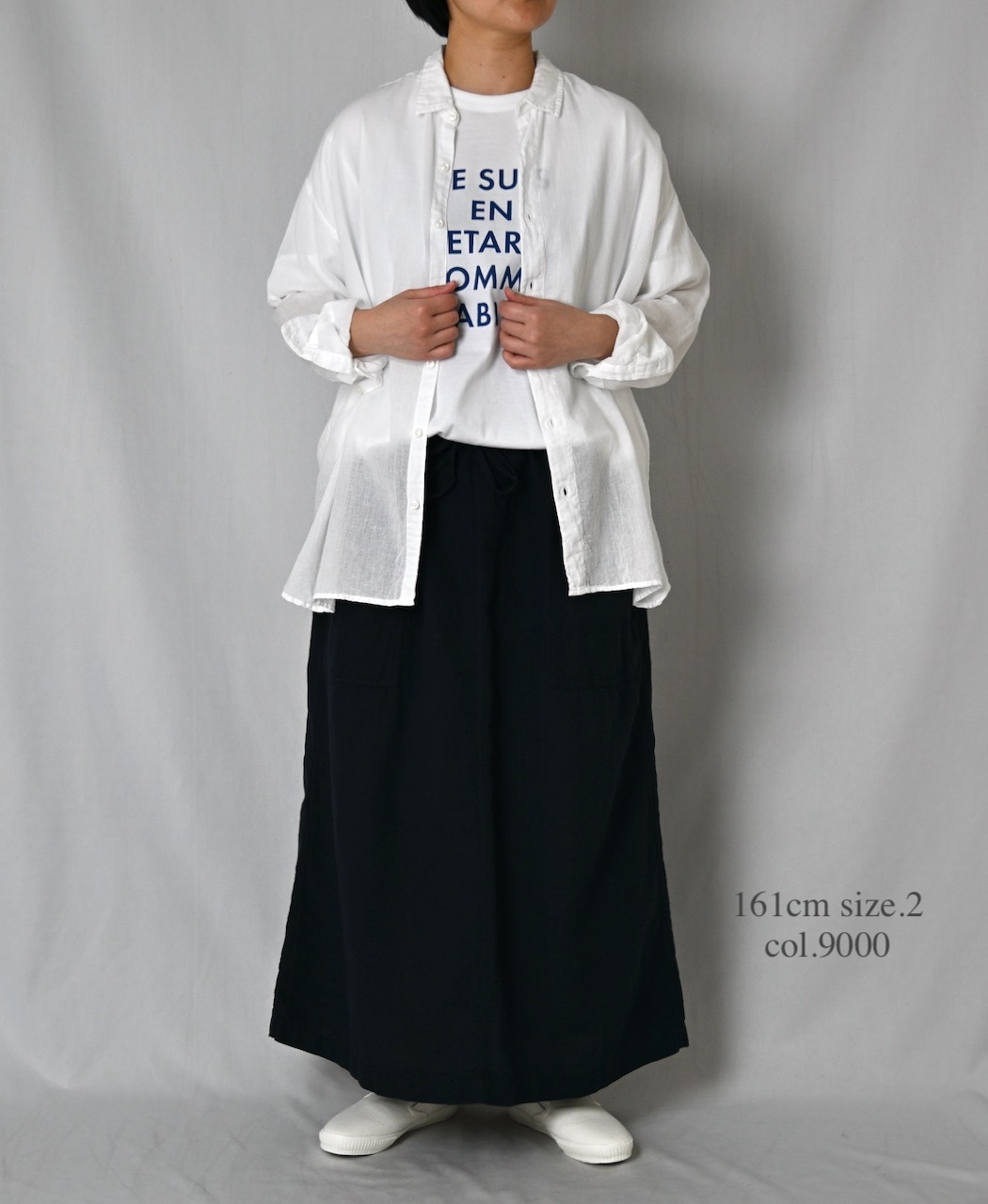 INAM2502G3D(シャツ) 30s GAUZE PLAIN OVERDYE UTILITY REGULAR COLLAR SHIRT