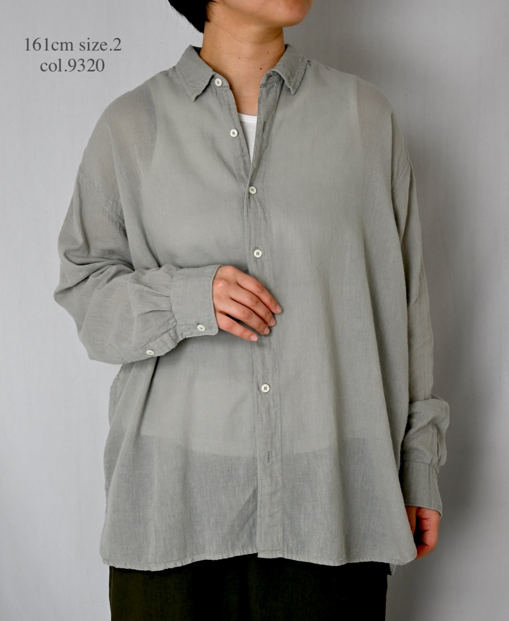 INAM2502G3D(シャツ) 30s GAUZE PLAIN OVERDYE UTILITY REGULAR COLLAR SHIRT