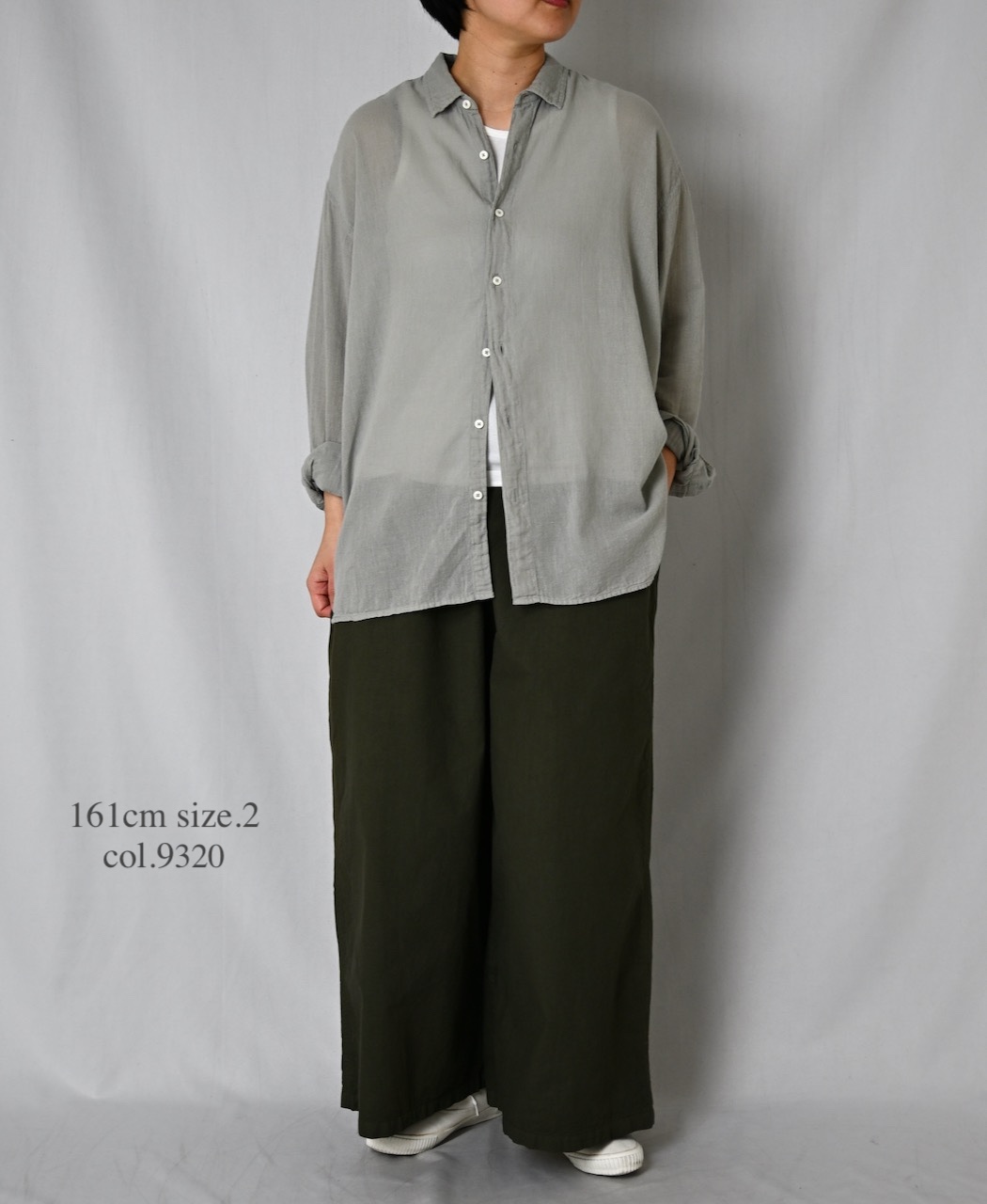 INAM2502G3D(シャツ) 30s GAUZE PLAIN OVERDYE UTILITY REGULAR COLLAR SHIRT