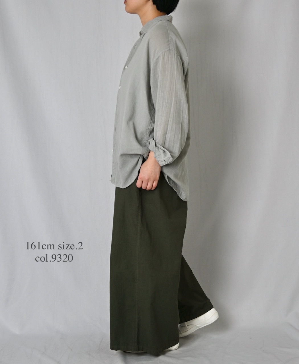 INAM2502G3D(シャツ) 30s GAUZE PLAIN OVERDYE UTILITY REGULAR COLLAR SHIRT