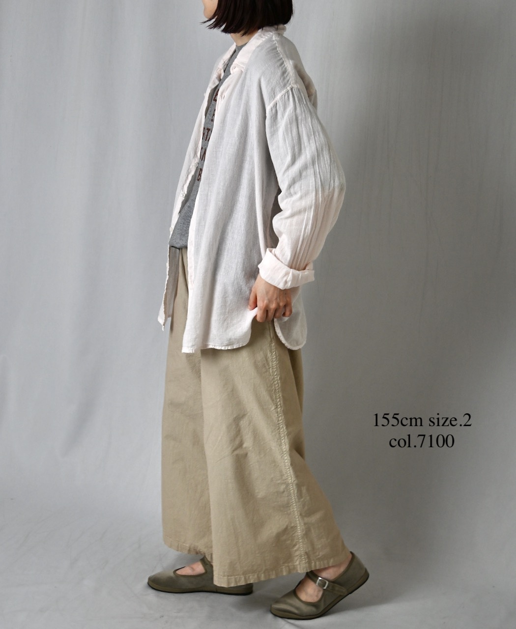 INAM2502G3D(シャツ) 30s GAUZE PLAIN OVERDYE UTILITY REGULAR COLLAR SHIRT