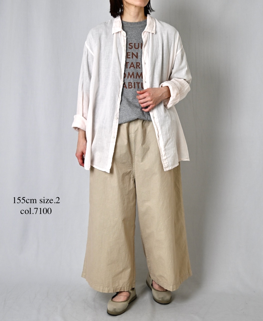INAM2502G3D(シャツ) 30s GAUZE PLAIN OVERDYE UTILITY REGULAR COLLAR SHIRT