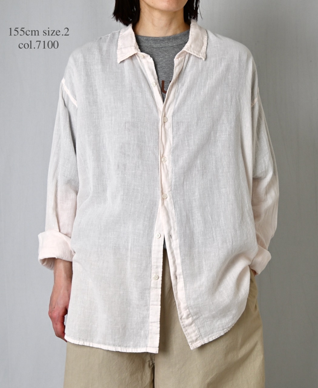 INAM2502G3D(シャツ) 30s GAUZE PLAIN OVERDYE UTILITY REGULAR COLLAR SHIRT