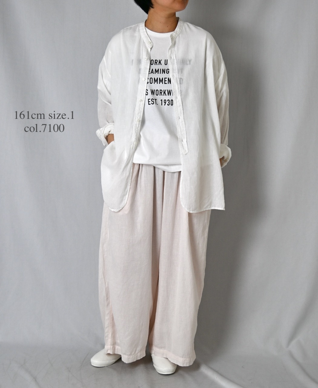INAM2505G3D(パンツ) 30s GAUZE OVERDYE UTILITY GATHERED EASY PANTS WITH LINING