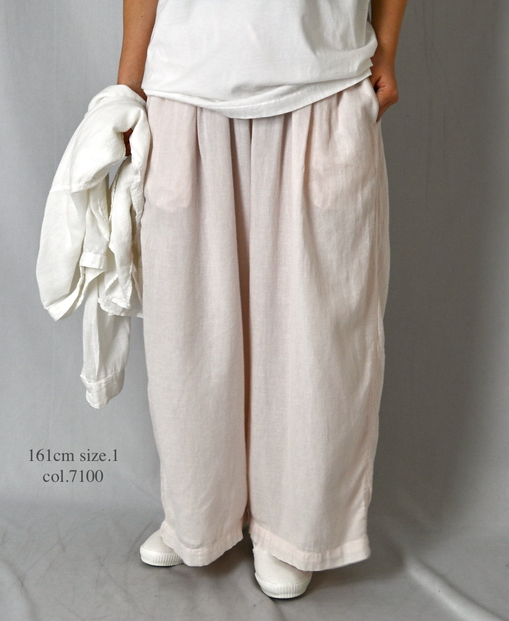 INAM2505G3D(パンツ) 30s GAUZE OVERDYE UTILITY GATHERED EASY PANTS WITH LINING