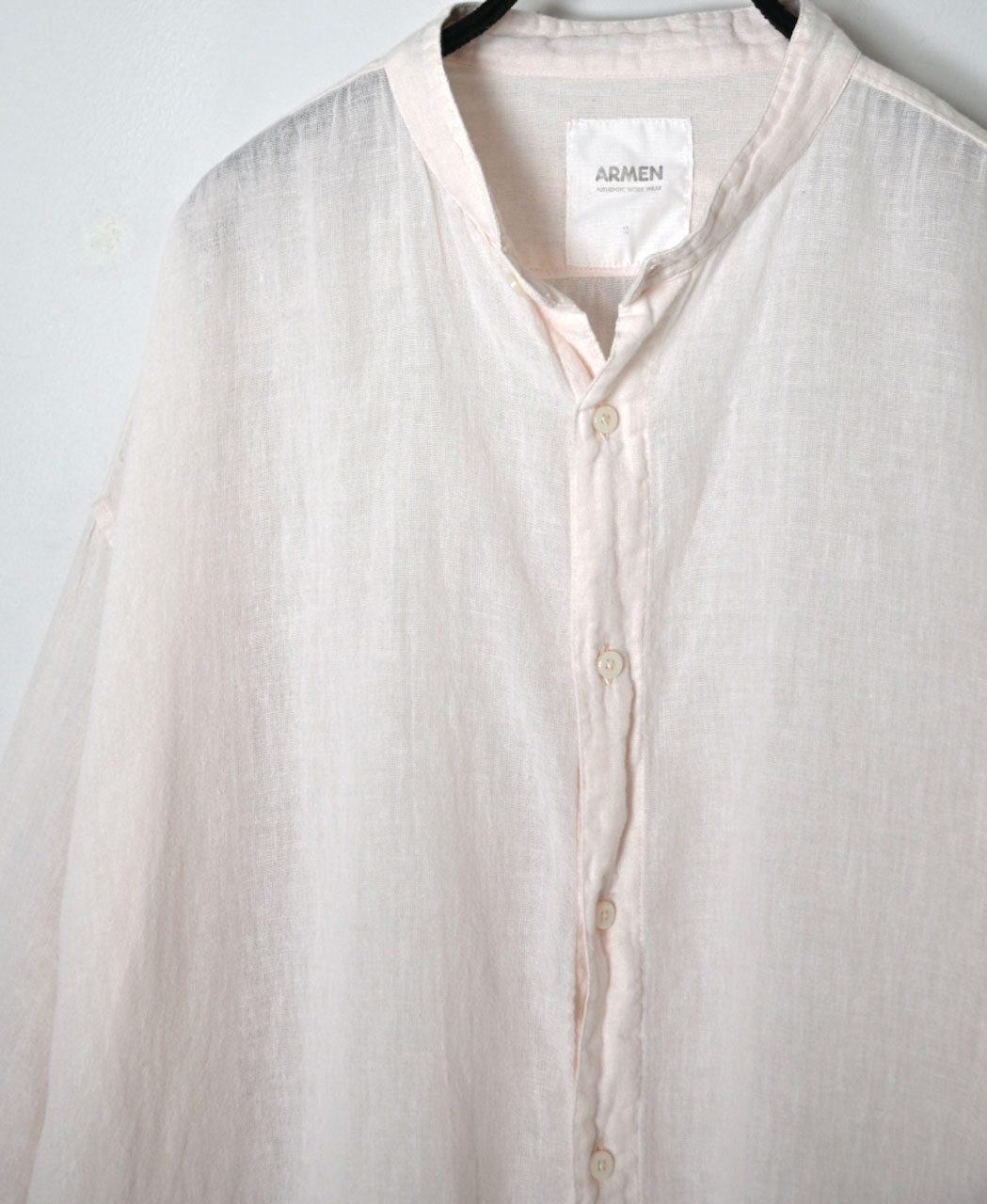 INAM2503G3D(シャツ) 30s GAUZE OVERDYE UTILITY BANDED COLLAR LONG SHIRT