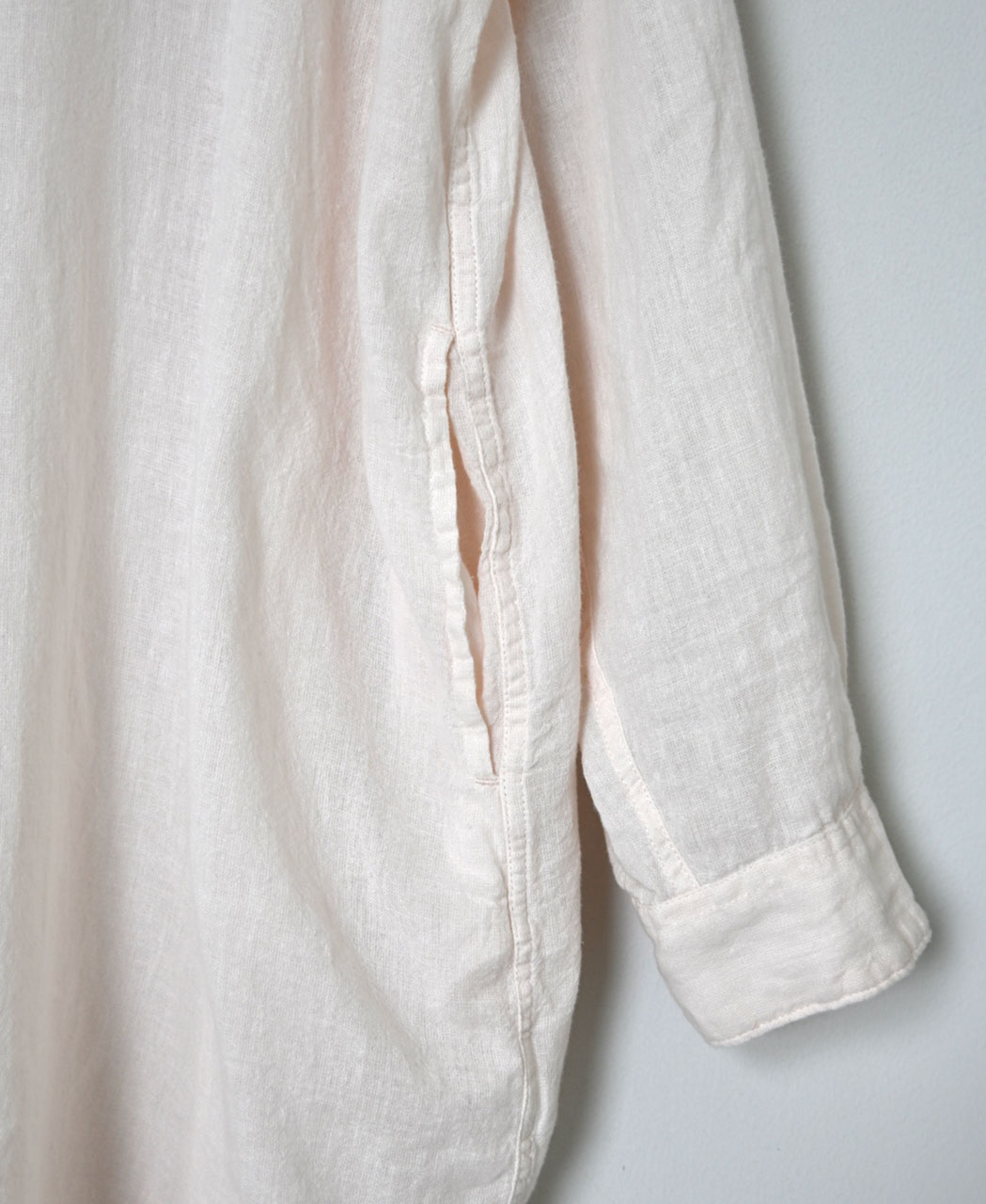 INAM2503G3D(シャツ) 30s GAUZE OVERDYE UTILITY BANDED COLLAR LONG SHIRT