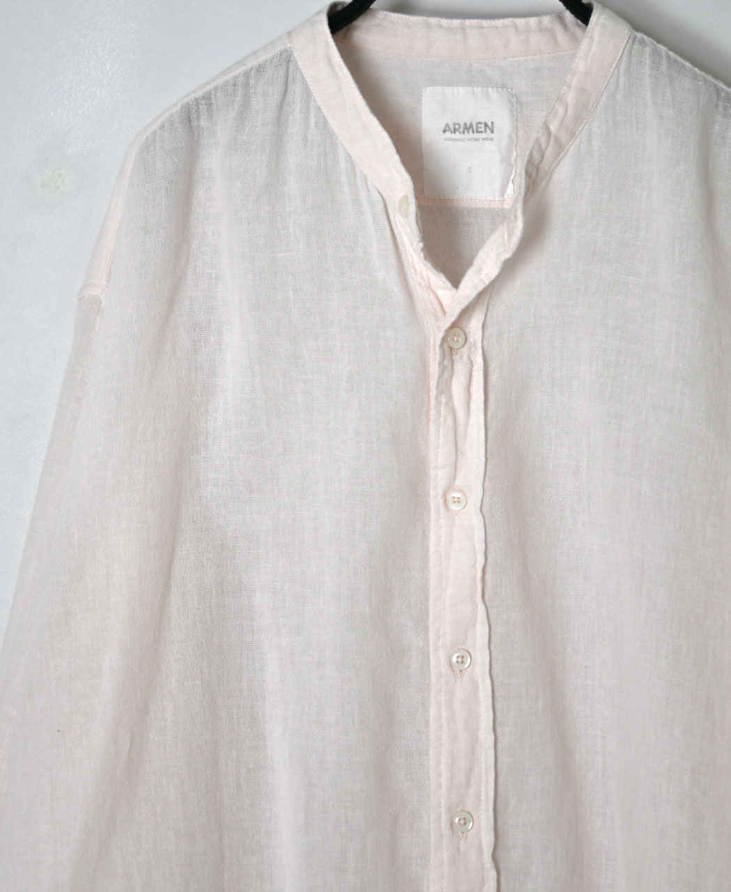 INAM2501G3D(シャツ) 30s GAUZE PLAIN OVERDYE UTILITY BANDED COLLAR SHIRT