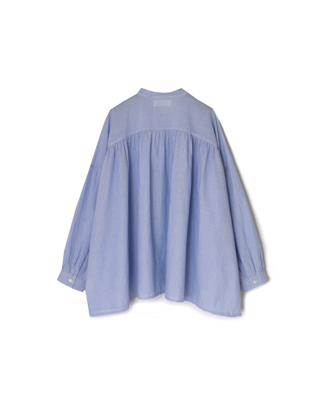 NSL26011(シャツ) 80s COTTON VOILE STRIPE BANDED COLLAR GATHER SHIRT