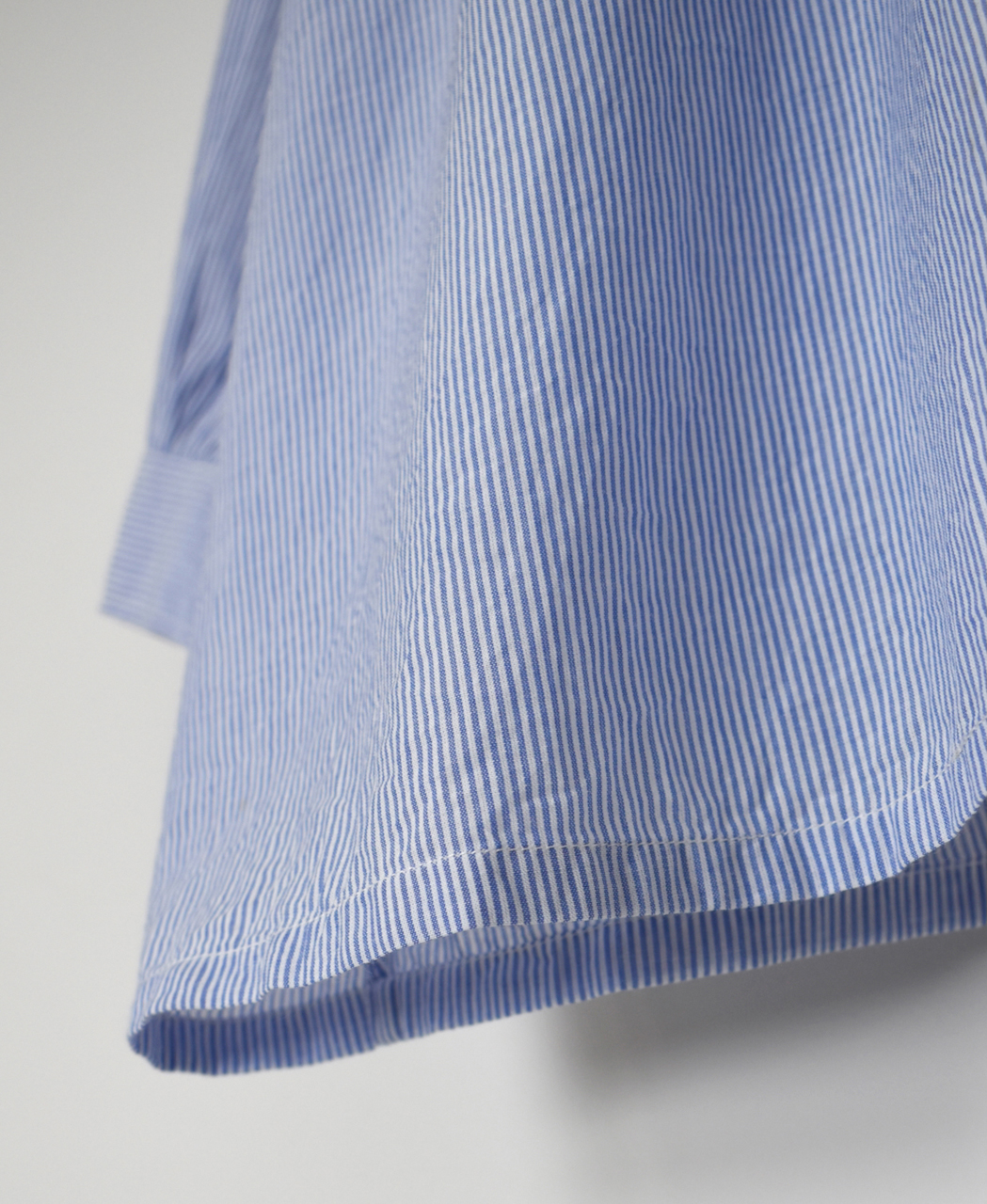 NSL26011(シャツ) 80s COTTON VOILE STRIPE BANDED COLLAR GATHER SHIRT