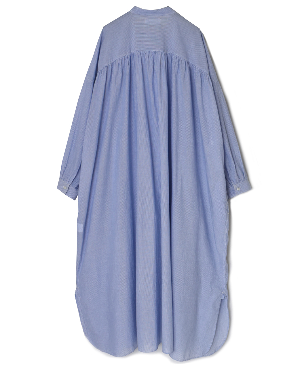 NSL26014(ワンピース) 80s COTTON VOILE STRIPE BANDED COLLAR GATHER SHIRT DRESS