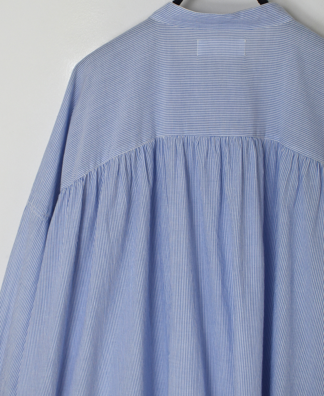 NSL26014(ワンピース) 80s COTTON VOILE STRIPE BANDED COLLAR GATHER SHIRT DRESS