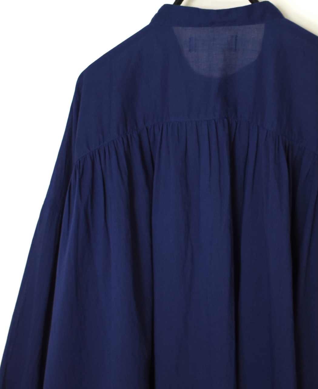 NSL26021(シャツ) 80s COTTON VOILE PLAIN BANDED COLLAR GATHERED SHIRT