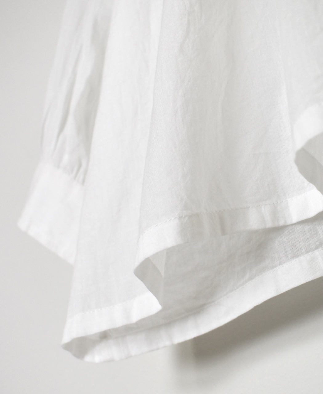 NSL26021(シャツ) 80s COTTON VOILE PLAIN BANDED COLLAR GATHERED SHIRT