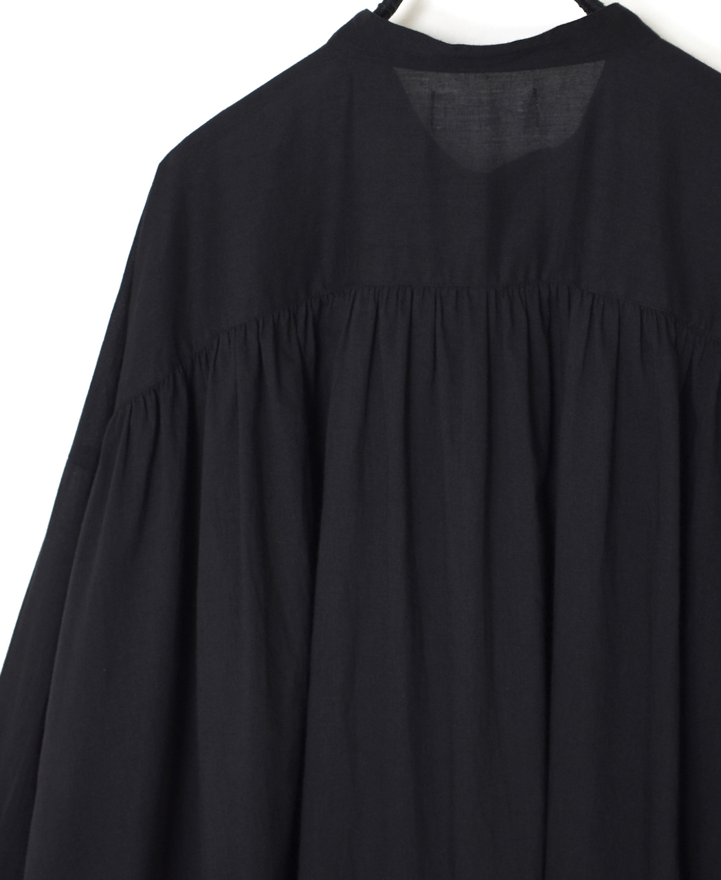 NSL26021(シャツ) 80s COTTON VOILE PLAIN BANDED COLLAR GATHERED SHIRT