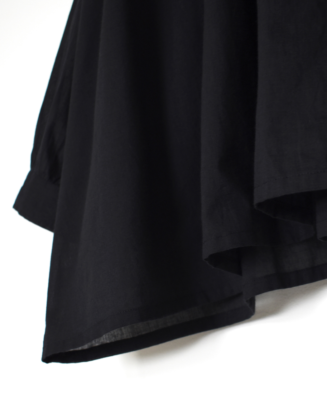 NSL26021(シャツ) 80s COTTON VOILE PLAIN BANDED COLLAR GATHERED SHIRT