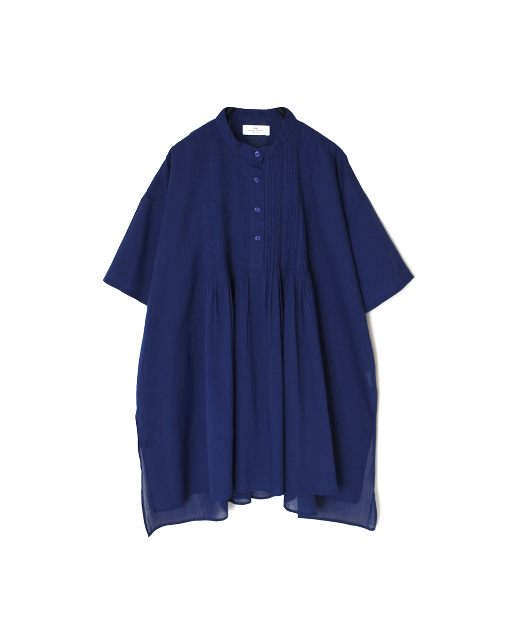 NSL26023(シャツ) 80s COTTON VOILE PLAIN BANDED COLLAR SHORT/SLEEVE PINTUCK SHIRT