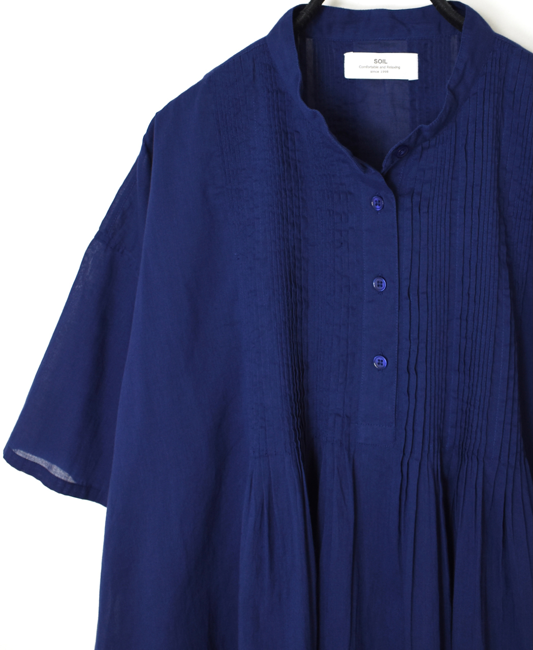 NSL26023(シャツ) 80s COTTON VOILE PLAIN BANDED COLLAR SHORT/SLEEVE PINTUCK SHIRT