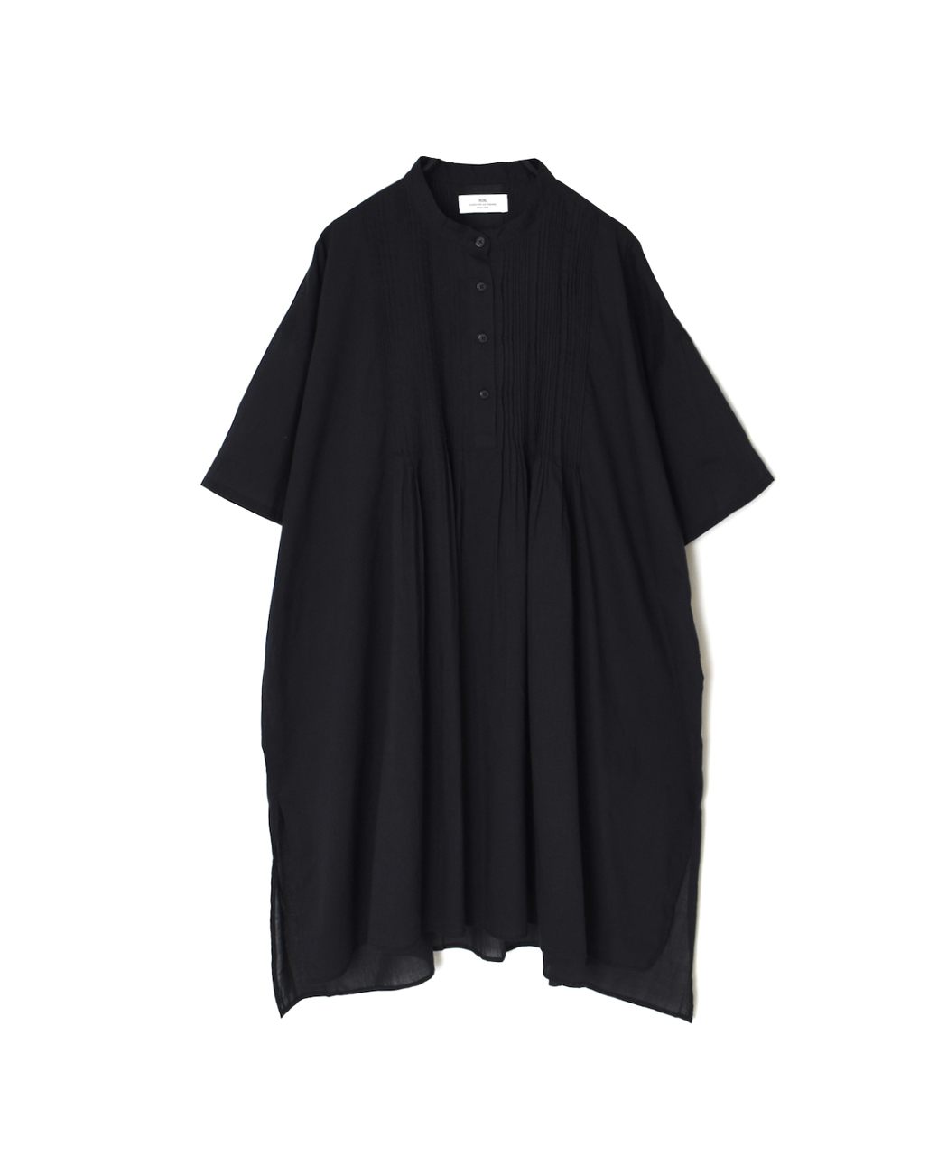 NSL26023(シャツ) 80s COTTON VOILE PLAIN BANDED COLLAR SHORT/SLEEVE PINTUCK SHIRT