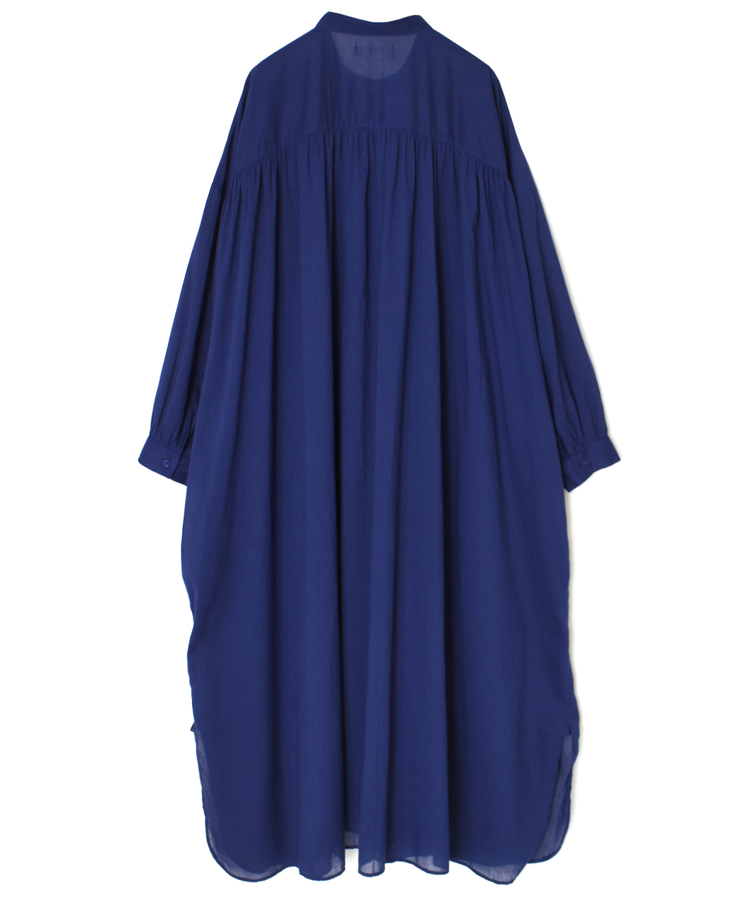 NSL26024(ワンピース) 80s COTTON VOILE PLAIN BANDED COLLAR GATHERED SHIRT DRESS