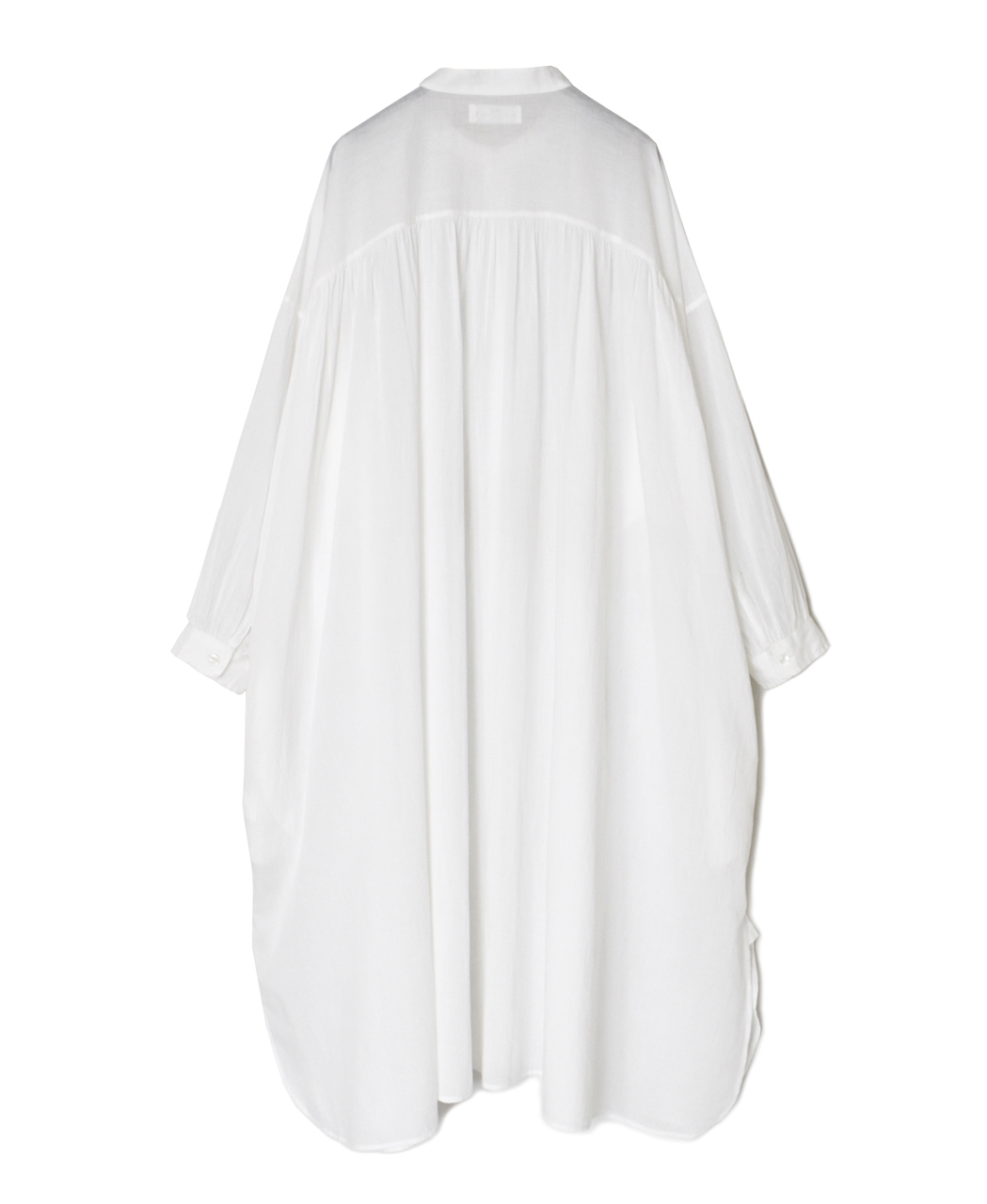 NSL26024(ワンピース) 80s COTTON VOILE PLAIN BANDED COLLAR GATHERED SHIRT DRESS