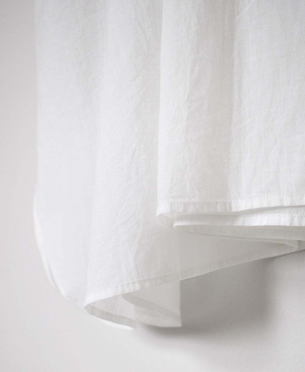 NSL26024(ワンピース) 80s COTTON VOILE PLAIN BANDED COLLAR GATHERED SHIRT DRESS