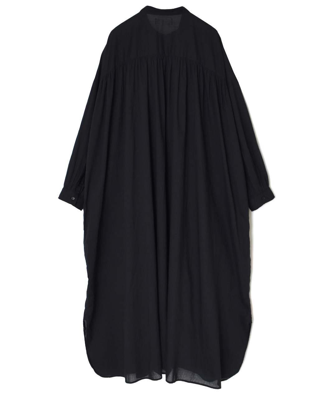 NSL26024(ワンピース) 80s COTTON VOILE PLAIN BANDED COLLAR GATHERED SHIRT DRESS