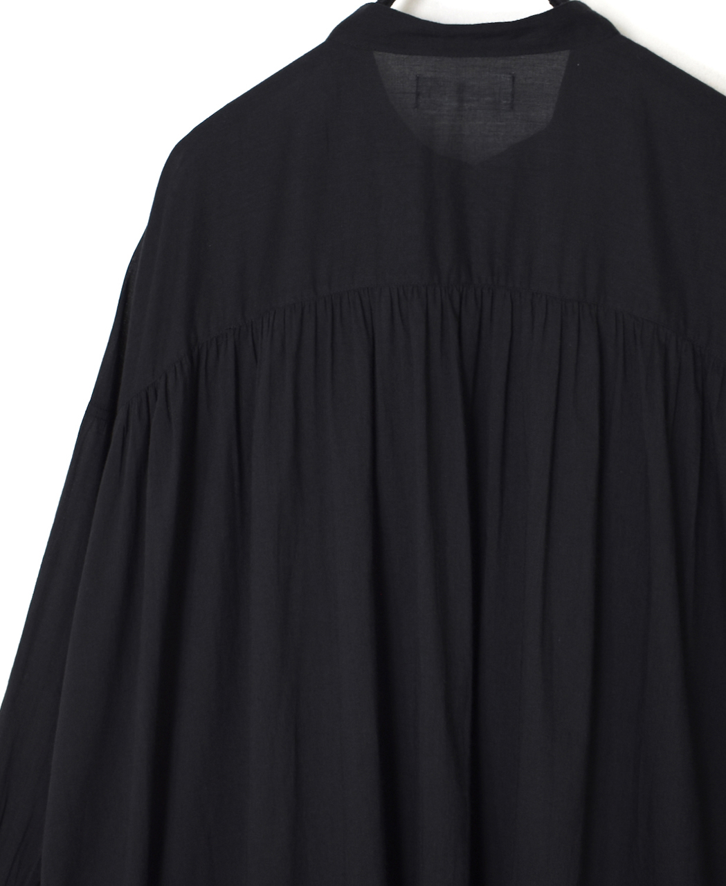 NSL26024(ワンピース) 80s COTTON VOILE PLAIN BANDED COLLAR GATHERED SHIRT DRESS