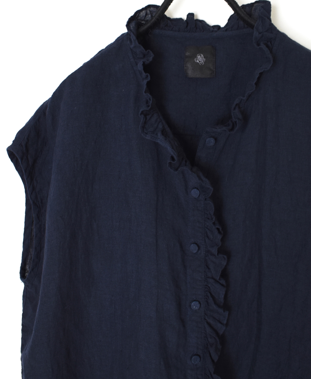 INMDS26001D(シャツ) 60s AUTO LOOM LINEN PLAIN (OVERDYE) FRENCH/SL FRILL COLLAR SHIRT