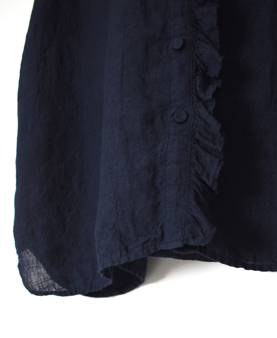 INMDS26001D(シャツ) 60s AUTO LOOM LINEN PLAIN (OVERDYE) FRENCH/SL FRILL COLLAR SHIRT