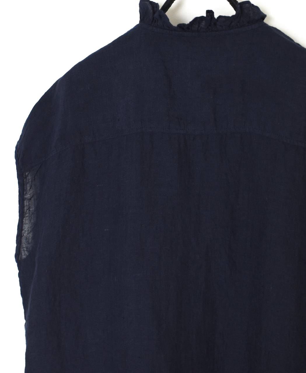 INMDS26001D(シャツ) 60s AUTO LOOM LINEN PLAIN (OVERDYE) FRENCH/SL FRILL COLLAR SHIRT