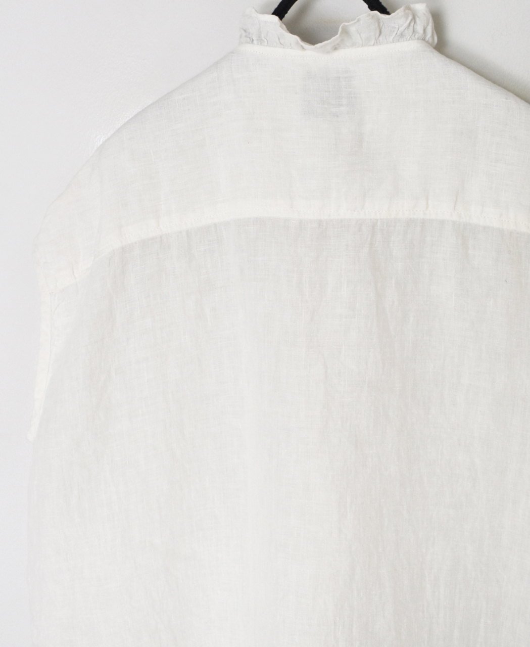 INMDS26001D(シャツ) 60s AUTO LOOM LINEN PLAIN (OVERDYE) FRENCH/SL FRILL COLLAR SHIRT