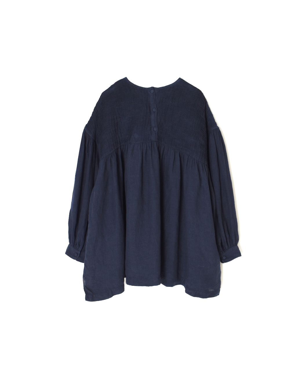 INMDS26003D(シャツ) 60s AUTO LOOM LINEN PLAIN (OVERDYE) BACK OPENING PULLOVER WITH MINI PINTUCK