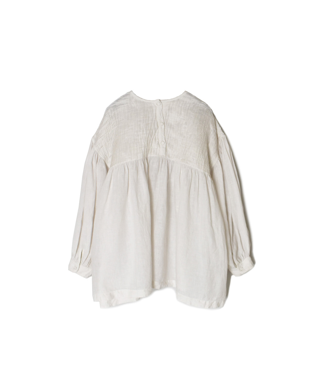 INMDS26003D(シャツ) 60s AUTO LOOM LINEN PLAIN (OVERDYE) BACK OPENING PULLOVER WITH MINI PINTUCK