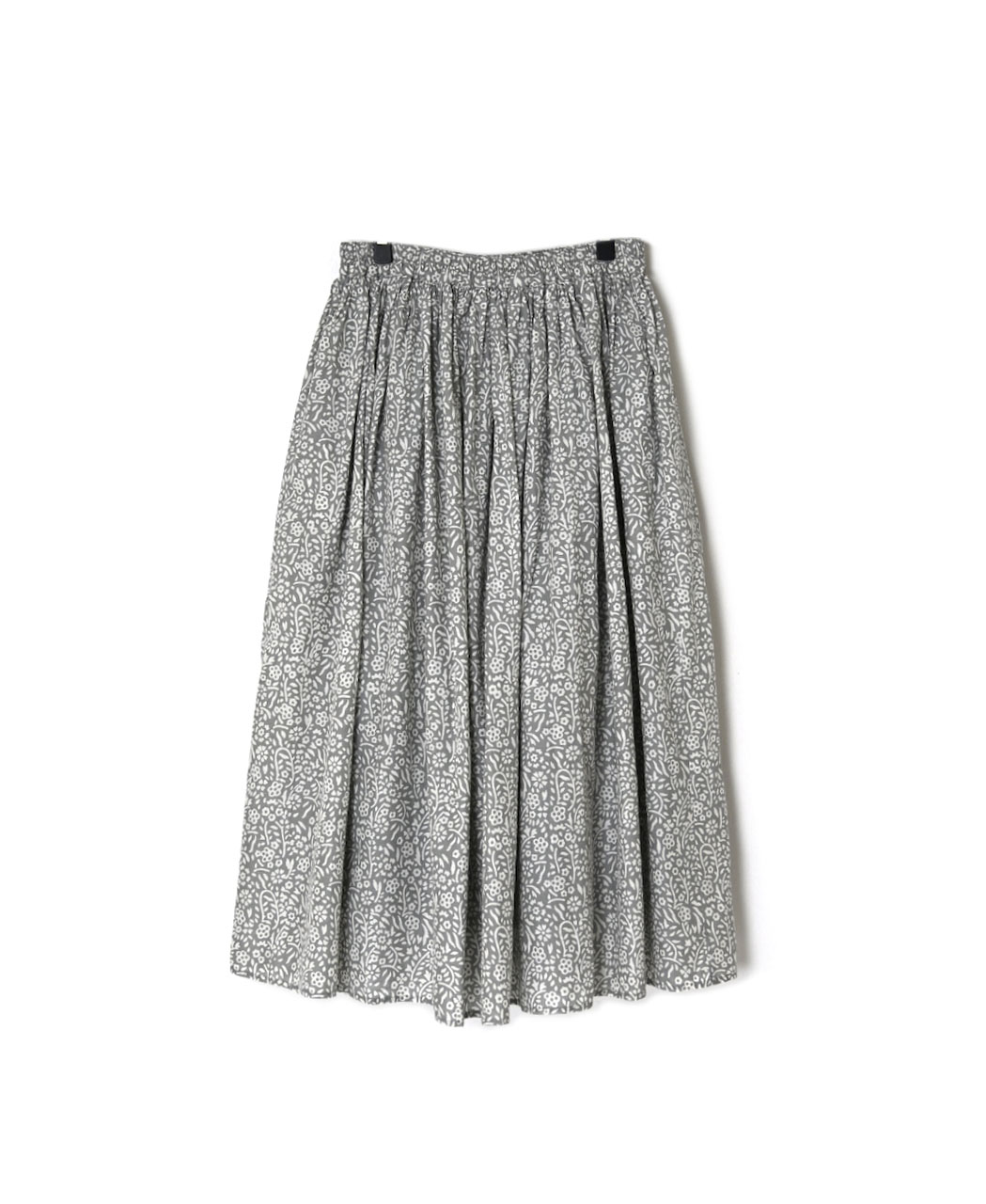 INMDS26105(スカート) 80s COTTON FLOWER BLOCK PRINT GATHERED SKIRT