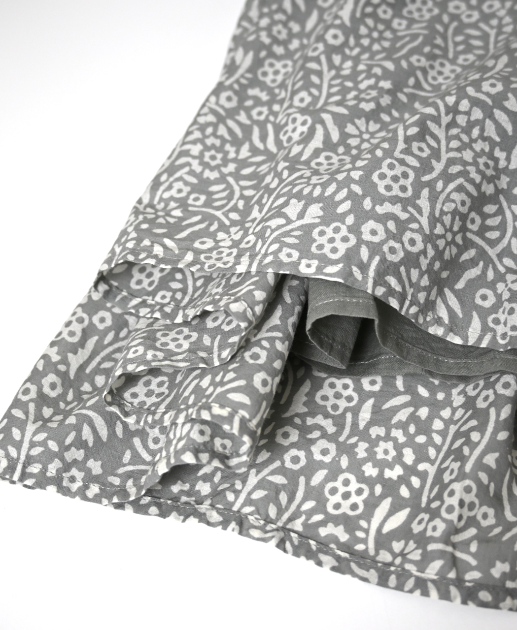 INMDS26105(スカート) 80s COTTON FLOWER BLOCK PRINT GATHERED SKIRT