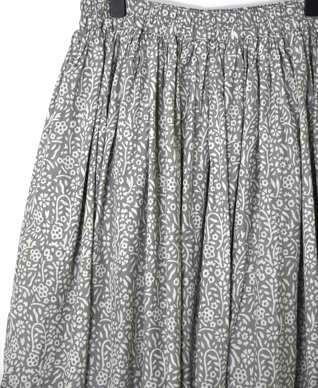 INMDS26105(スカート) 80s COTTON FLOWER BLOCK PRINT GATHERED SKIRT